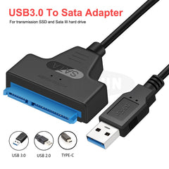 Sata USB Cable Sata To USB 3.0 Adapter Suport 2.5 Inches External SSD HDD Hard Drive 22 Pin Sata III Cable USB Sata 3.0 Adapter - emixco