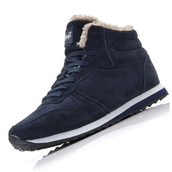 Men Boots Men Winter Shoes Plus Size 35-48 Warm Ankle Botas Hombre For Leather Winter Boots Shoes Men Plush Winter Sneakers Mens - emixco