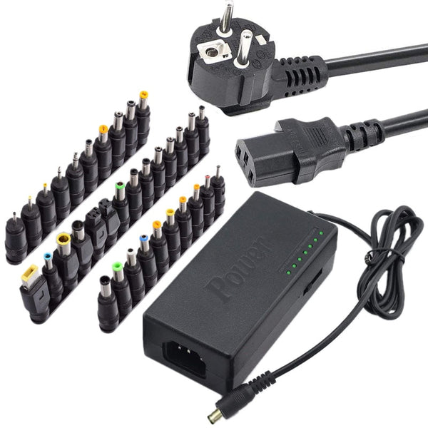 34Pcs Universal Power Adapter 96W 12V To 24V Adjustable Portable Charger For Dell Toshiba Hp Asus Acer Laptops Eu-Plug - emixco