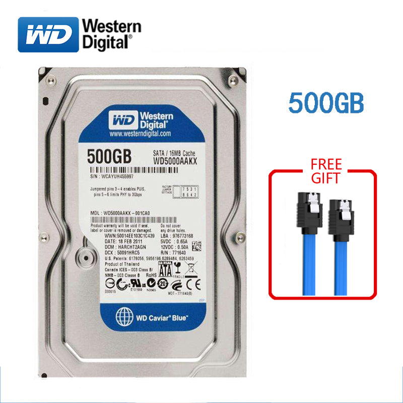 WD 500GB desktop computer 3.5" internal mechanical hard drive SATA 250/320/500GB 1/2/3/ 4TB 6Gb/s hard drive for Desktop - emixco