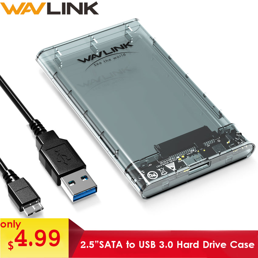 Wavlink HDD/SSD case SATA to USB 3.0 Hard Drive Box for 2.5" HDD SSD up to 2TB 5Gbps External HDD Enclosure UASP protocol  Case - emixco