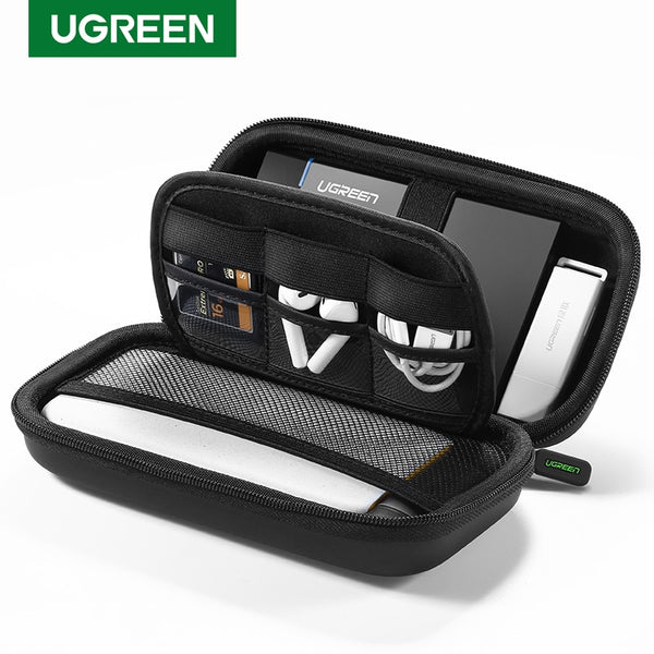 Ugreen Power Bank Case Hard Case Box for 2.5 Hard Drive Disk USB Cable External Storage Carrying SSD HDD Case - emixco
