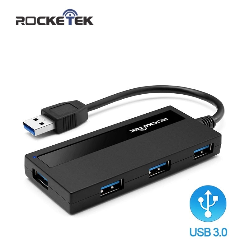 Rocketek multi usb 3.0 hub 4 port adapter splitter Power Interface for iMac MacBook Air usb3.0 pc computer laptop - emixco