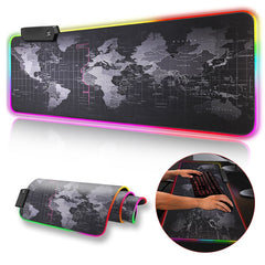 Gaming Mouse Pad Computer Mousepad Large Mouse Pad Gamer RGB World Map Big Mouse Carpet PC Desk RGB Mat - emixco