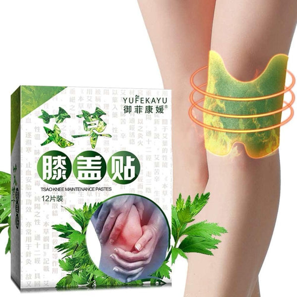 12pcs/bag New Knee Plaster Sticker Wormwood Extract Knee Joint Ache Pain Relieving Paster Knee Rheumatoid Arthritis Body Patch - emixco