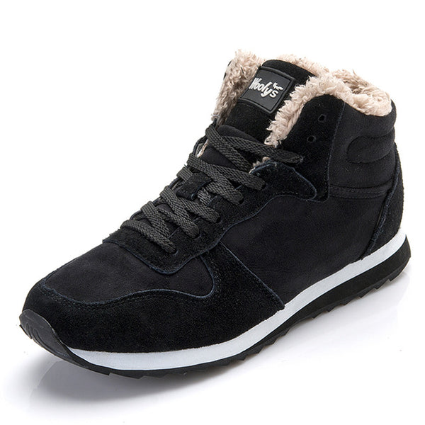 Men Boots Men Winter Shoes Plus Size 35-48 Warm Ankle Botas Hombre For Leather Winter Boots Shoes Men Plush Winter Sneakers Mens - emixco
