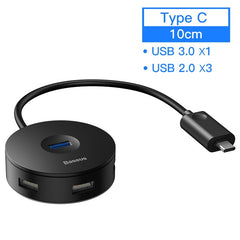 Baseus USB HUB USB 3.0 USB C HUB for MacBook Pro Surface USB Type C HUB USB 2.0 Adapter with Micro USB for Computer USB Splitter - emixco