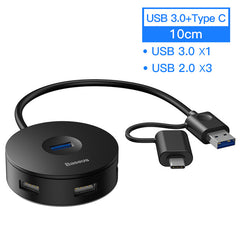 Baseus USB HUB USB 3.0 USB C HUB for MacBook Pro Surface USB Type C HUB USB 2.0 Adapter with Micro USB for Computer USB Splitter - emixco