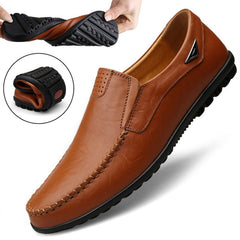 Genuine Leather Men Casual Shoes Luxury Brand 2019 Mens Loafers Moccasins Breathable Slip on Black Driving Shoes Plus Size 37-47 - emixco