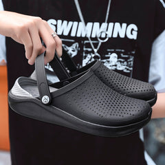 2020 Men Sandals Crocks Summer Hole Shoes Crok Rubber Clogs Men EVA Unisex Garden Shoes Black Crocse Beach Flat Sandals Slippers - emixco
