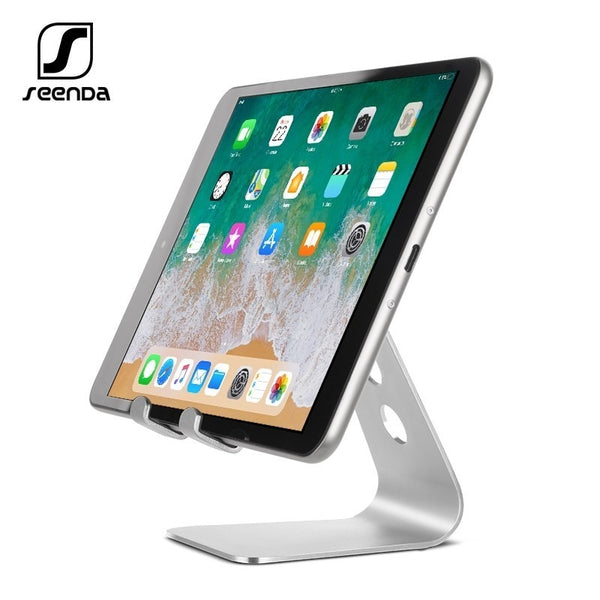 SeenDa Universal Aluminium Stand Desk Holder For Xiaomi Mobile Phone Holder For iPhone Metal Tablets Stand For ipad Black Friday - emixco