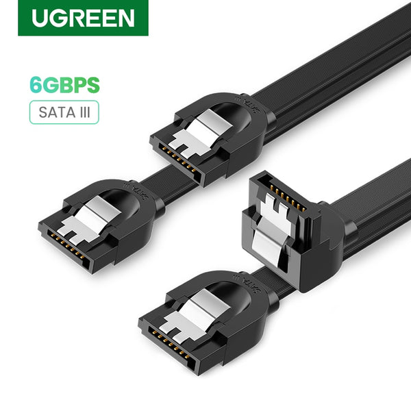 Ugreen SATA Cable 3.0 to Hard Disk Drive SSD HDD Sata 3 Straight Right-angle Cable for Asus MSI Gigabyte Motherboard Cable Sata - emixco