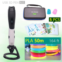 Authentic 3D pen 3d printing pen-3d 1.75mm pla filament Christmas gifts+free painting drawings+ free shipping 5 v 2A usb adapter - emixco