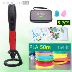 Authentic 3D pen 3d printing pen-3d 1.75mm pla filament Christmas gifts+free painting drawings+ free shipping 5 v 2A usb adapter - emixco