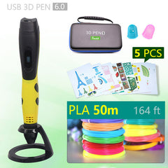 Authentic 3D pen 3d printing pen-3d 1.75mm pla filament Christmas gifts+free painting drawings+ free shipping 5 v 2A usb adapter - emixco