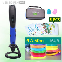 Authentic 3D pen 3d printing pen-3d 1.75mm pla filament Christmas gifts+free painting drawings+ free shipping 5 v 2A usb adapter - emixco
