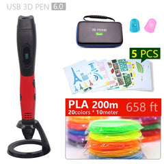 Authentic 3D pen 3d printing pen-3d 1.75mm pla filament Christmas gifts+free painting drawings+ free shipping 5 v 2A usb adapter - emixco