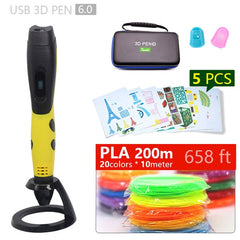 Authentic 3D pen 3d printing pen-3d 1.75mm pla filament Christmas gifts+free painting drawings+ free shipping 5 v 2A usb adapter - emixco