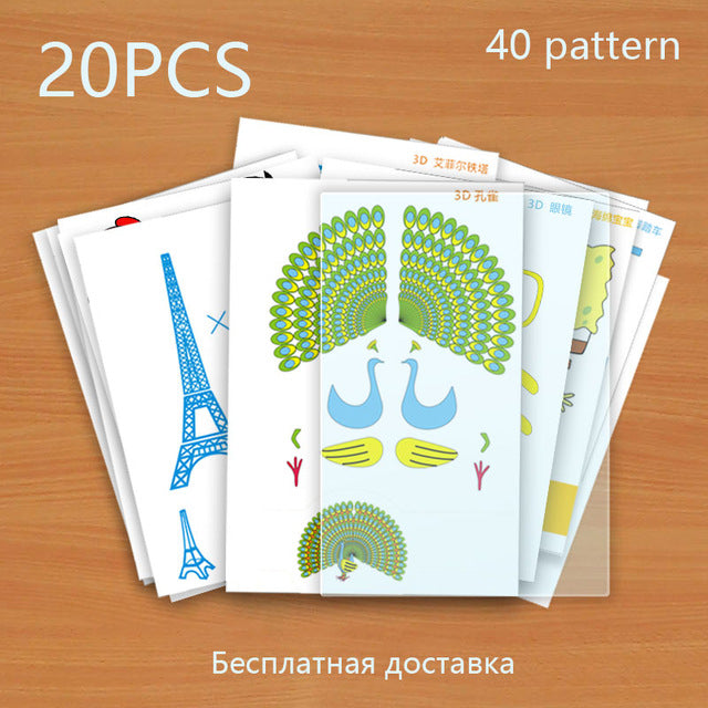 Authentic 3D pen 3d printing pen-3d 1.75mm pla filament Christmas gifts+free painting drawings+ free shipping 5 v 2A usb adapter - emixco