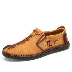 Classic Comfortable Men Casual Shoes Loafers Men Shoes Quality Split Leather Shoes Men Flats Hot Sale Moccasins Shoes Plus Size - emixco