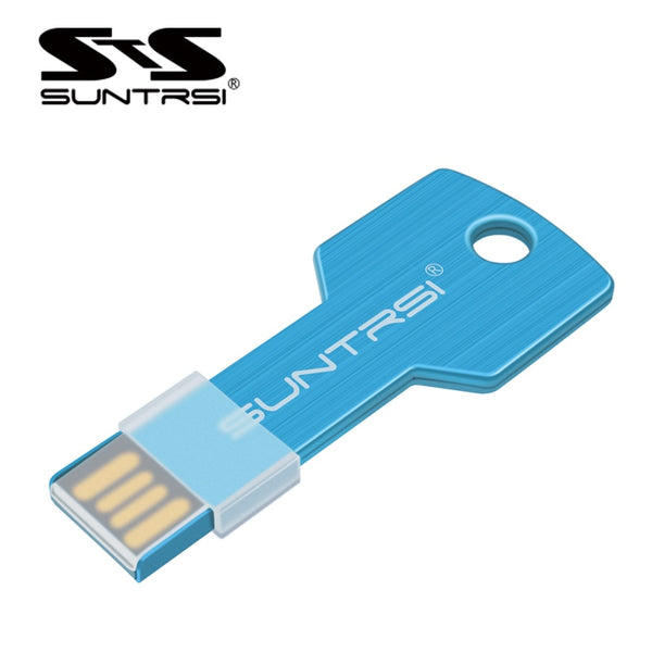 Suntrsi USB Flash Drive 128GB Metal Key Pendrive 64GB Waterproof Pen Drive USB 2.0 32GB 16GB Memory Stick USB Flash Custom Metal - emixco
