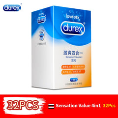 Durex 32Pcs/Pack Sensation Value 4in1 Ultra Thin Sexy Lubricated Condoms Sex Toys Condom for men Vanilla Flavor - emixco