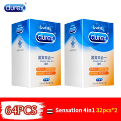 Durex 32Pcs/Pack Sensation Value 4in1 Ultra Thin Sexy Lubricated Condoms Sex Toys Condom for men Vanilla Flavor - emixco