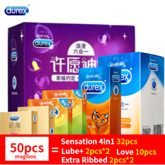 Durex 32Pcs/Pack Sensation Value 4in1 Ultra Thin Sexy Lubricated Condoms Sex Toys Condom for men Vanilla Flavor - emixco