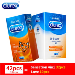 Durex 32Pcs/Pack Sensation Value 4in1 Ultra Thin Sexy Lubricated Condoms Sex Toys Condom for men Vanilla Flavor - emixco