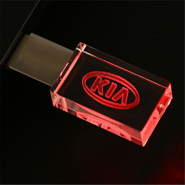 JASTER HOT Car Sign Logos crystal + metal USB flash drive pendrive 4GB 8GB 16GB 32GB 64GB 128GB External Storage memory stick - emixco