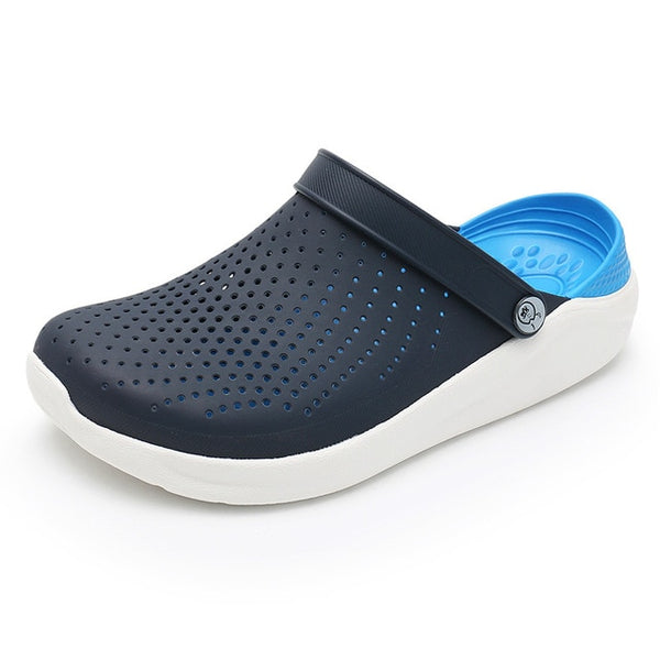 2020 Men Sandals Crocks Summer Hole Shoes Crok Rubber Clogs Men EVA Unisex Garden Shoes Black Crocse Beach Flat Sandals Slippers - emixco