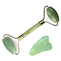 Facial Massage Roller Double Heads Jade Stone Face Lift Hands Body Skin Relaxation Slimming Beauty Health Skin Care Tools - emixco