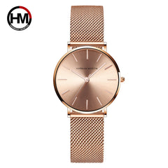 Drop shipping A++++ Quality Stainless Steel Band Japan Quartz Movement Waterproof Women Full Rose Gold Ladies Luxury Wrist Watch - emixco