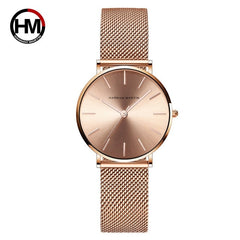 Drop shipping A++++ Quality Stainless Steel Band Japan Quartz Movement Waterproof Women Full Rose Gold Ladies Luxury Wrist Watch - emixco