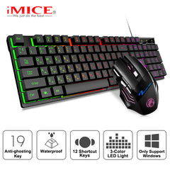 Gaming keyboard and Mouse Wired keyboard with backlight keyboard Russia Gamer kit 5500Dpi Silent Gaming Mouse Set For PC Laptop - emixco