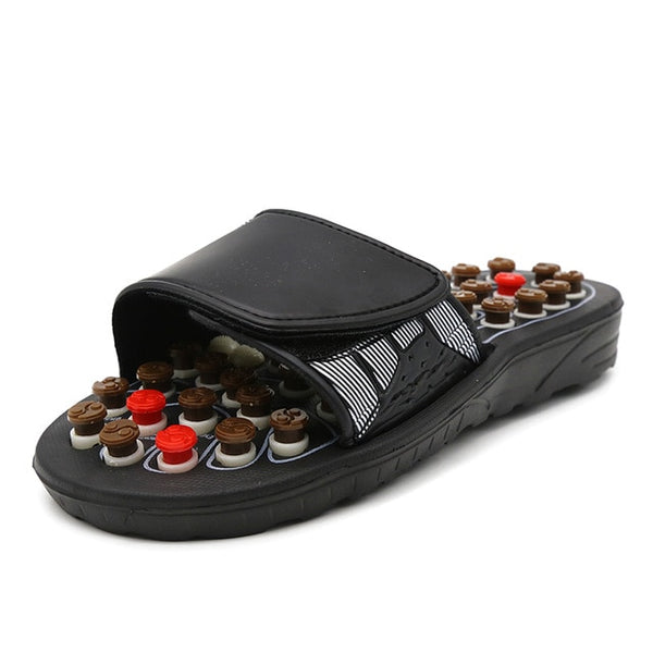 Acupoint Massage Slippers Sandal For Men Feet Chinese Acupressure Therapy Medical Rotating Foot Massager Shoes Unisex - emixco
