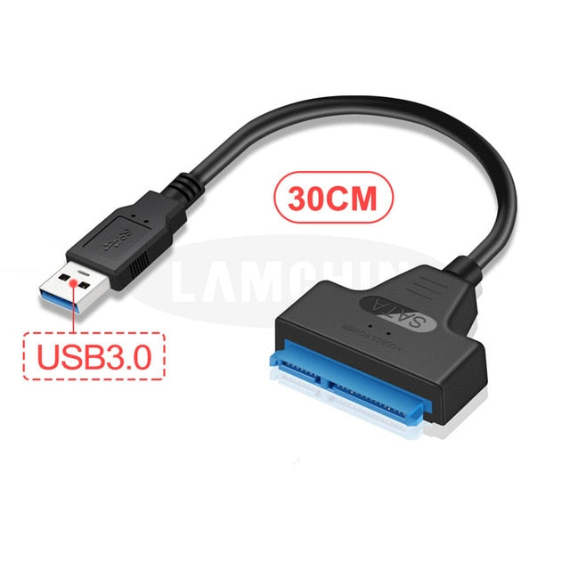 Sata USB Cable Sata To USB 3.0 Adapter Suport 2.5 Inches External SSD HDD Hard Drive 22 Pin Sata III Cable USB Sata 3.0 Adapter - emixco