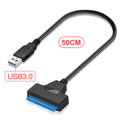 Sata USB Cable Sata To USB 3.0 Adapter Suport 2.5 Inches External SSD HDD Hard Drive 22 Pin Sata III Cable USB Sata 3.0 Adapter - emixco