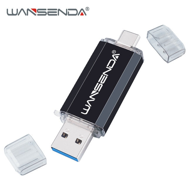 Hotsale WANSENDA OTG USB Flash Drive Type C Pen Drive 512GB 256GB 128GB 64GB 32GB 16GB USB Stick 3.0 Pendrive for Type-C Device - emixco