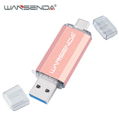 Hotsale WANSENDA OTG USB Flash Drive Type C Pen Drive 512GB 256GB 128GB 64GB 32GB 16GB USB Stick 3.0 Pendrive for Type-C Device - emixco