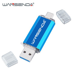 Hotsale WANSENDA OTG USB Flash Drive Type C Pen Drive 512GB 256GB 128GB 64GB 32GB 16GB USB Stick 3.0 Pendrive for Type-C Device - emixco