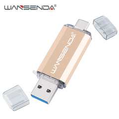 Hotsale WANSENDA OTG USB Flash Drive Type C Pen Drive 512GB 256GB 128GB 64GB 32GB 16GB USB Stick 3.0 Pendrive for Type-C Device - emixco