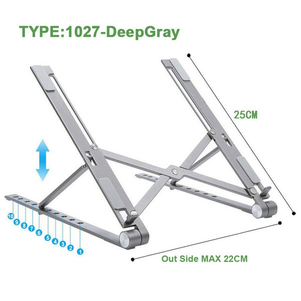 X Style Adjustable Foldable  Aluminum Laptop Stand Desktop Notebook Holder Desk Laptop Stand For 7-15 inch Macbook Pro Air - emixco