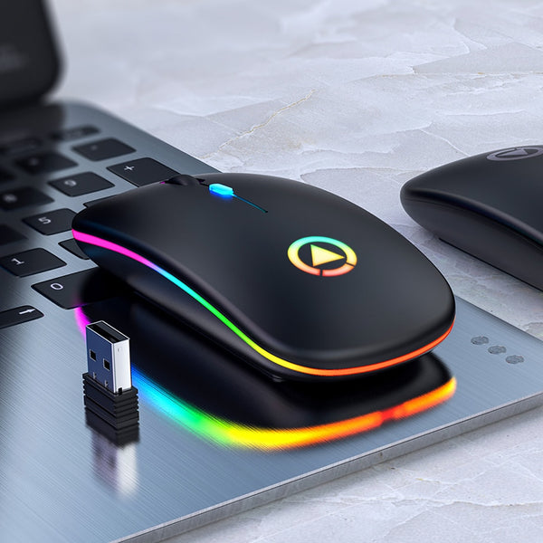 Rechargeable Mouse Wireless Silent LED Backlit Mice  USB Optical Ergonomic Gaming Mouse PC Computer Mouse For Laptop Computer PC - emixco