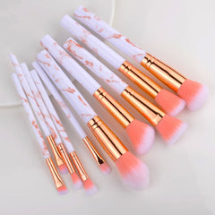 FLD 10 Pcs/ 8 Pcs professional makeup brush Set tools Powder Foundation Eyeshadow Lip Eyeliner Blush Marble Face Makeup Brushes - emixco