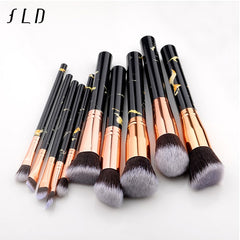 FLD 10 Pcs/ 8 Pcs professional makeup brush Set tools Powder Foundation Eyeshadow Lip Eyeliner Blush Marble Face Makeup Brushes - emixco