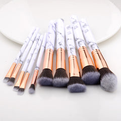 FLD 10 Pcs/ 8 Pcs professional makeup brush Set tools Powder Foundation Eyeshadow Lip Eyeliner Blush Marble Face Makeup Brushes - emixco