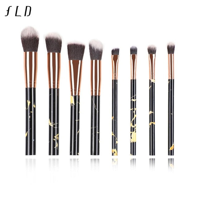 FLD 10 Pcs/ 8 Pcs professional makeup brush Set tools Powder Foundation Eyeshadow Lip Eyeliner Blush Marble Face Makeup Brushes - emixco