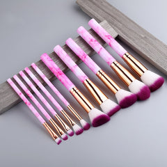 FLD 10 Pcs/ 8 Pcs professional makeup brush Set tools Powder Foundation Eyeshadow Lip Eyeliner Blush Marble Face Makeup Brushes - emixco