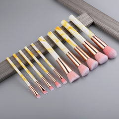 FLD 10 Pcs/ 8 Pcs professional makeup brush Set tools Powder Foundation Eyeshadow Lip Eyeliner Blush Marble Face Makeup Brushes - emixco